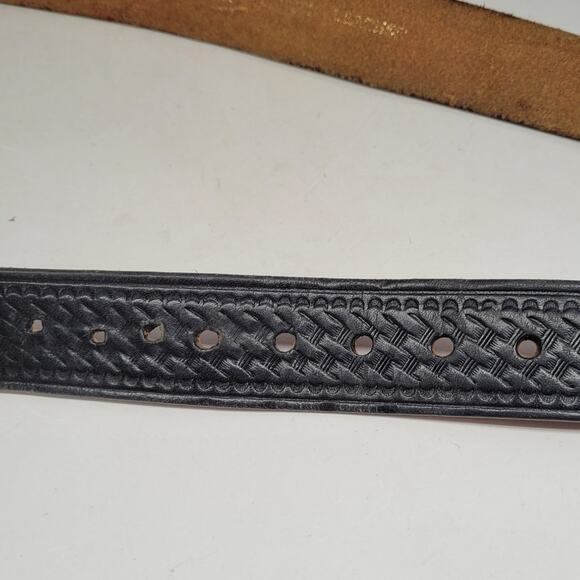 Mens Vintage Leather Belt Retro Car Buckle Black Textured Auto Accessory Classic - Picture 6 of 7